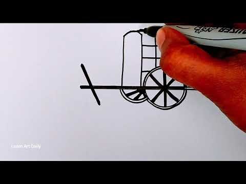 How to draw bullock cart | Easy drawing | Land transport|hand sketch|pencil drawing