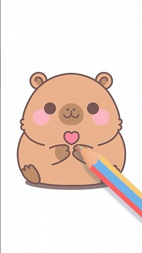 How to Draw a Cute Capybara #easydrawing