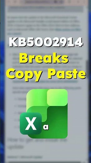 KB5002914 Breaks Excel Copy & Paste, How to Fix It #windows11 #windowsupdate