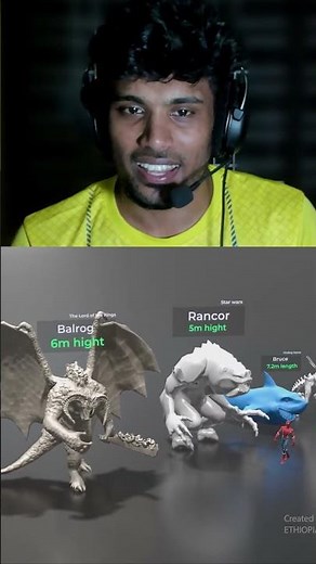 Movie Monsters Size Comparison | 3D Animation Showcase#shortvideo