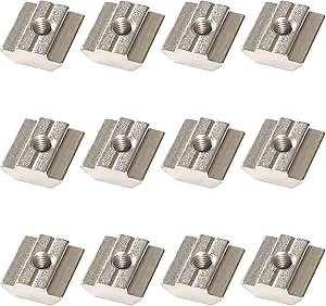 12pcs 3030 Series M3 Sliding T Nuts Metric M3 Thread Slide in T-Nut for European Standard T-Slot Aluminum Extrusion Profile