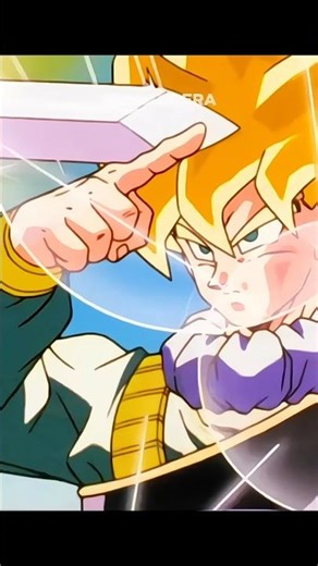 Goku blocks trunks sword with one finger 💀🥶 #shorts