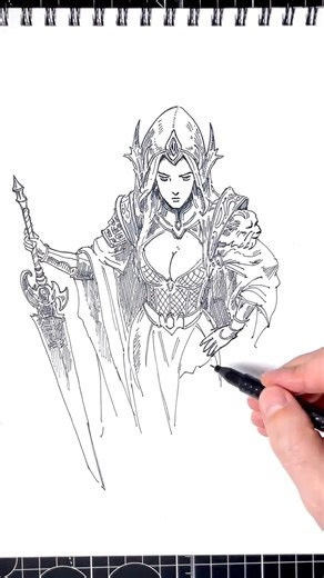 @aa.chernyshov on Instagram: "oc design • commission (*^^*) • • #drawing #art #sketch #ocdesign #crosshatching #hatching #fantasyart #lotr #inkdrawing #aachernyshov #artlover"