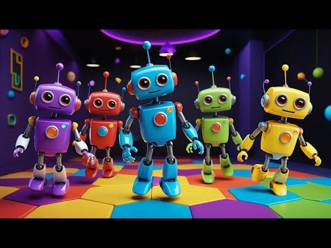 Five Little Toy Robots Spin and Turn | Fun Robot Song for Kids