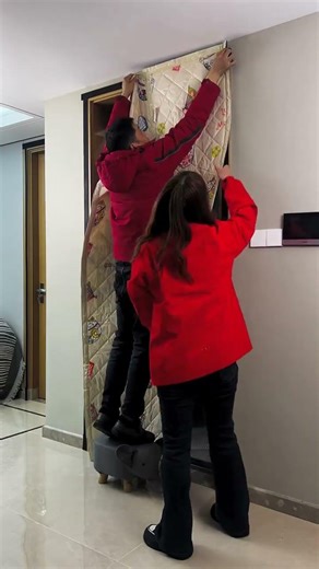 Door curtains provide wind and cold protection; no drilling required for installation.