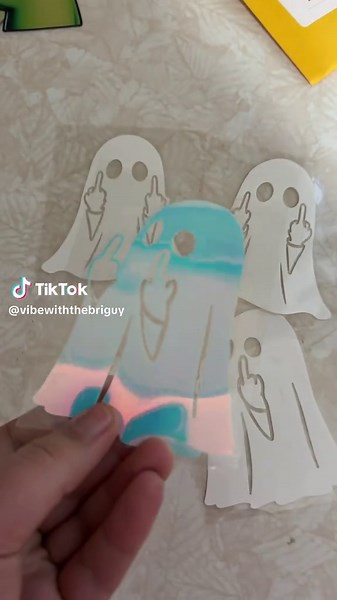 Ghost Middle Finger Stickers for Halloween Fun