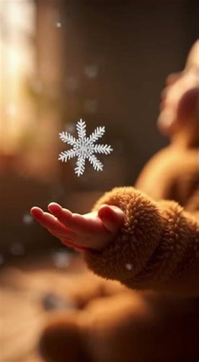 Baby in Bear Onesie Catches Melting Snowflake in Macro Slow-Motion