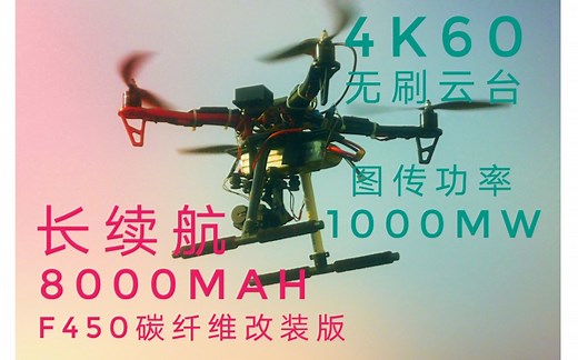 [航拍]F450自组无人机（自制/改装） 二轴无刷云台 山狗运动相机 Aerial SES