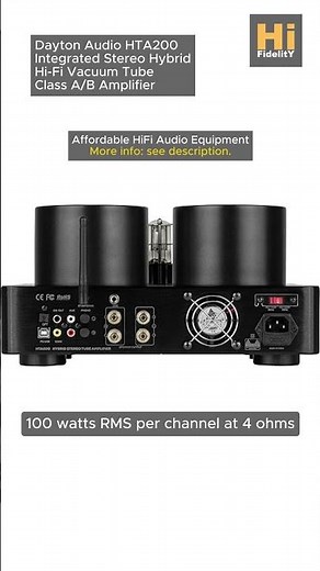 Dayton Audio HTA200 Integrated Stereo Hybrid Hi-Fi Vacuum Tube Class A/B Amplifier #tubeamplifier
