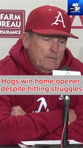 Frustrating...WIN?! DVH says the Hogs need to be better after being outhit by Xavier in their 5-2 home opener win. #fayettevillearkansas #wps #arkansas #hogs #razorbacks #arkansasbaseball #diamondhogs #xavier | 40/29 Armando Barry