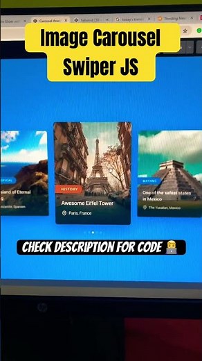 Image Carousel | Swiperjs #carousels #tutorials #shorts