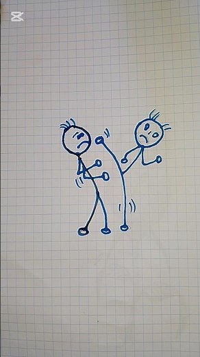 "Stick Figure Showdown: Epic Battle on Graph Paper! 🤺"#drawing #art #india #usa#easydrawing