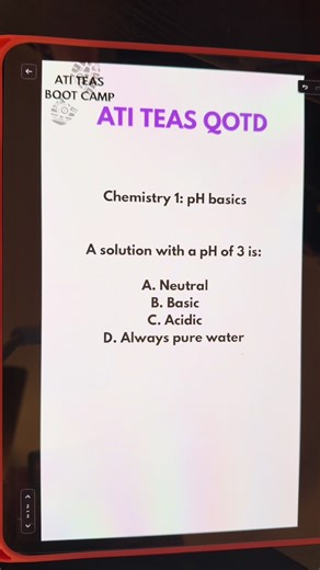 Practicing ATI TEAS Chemistry step-by-step ⚗️✨ Comment your answer below ⬇️ Want more free practice live help? Comment SCHOOL to join our FREE Skool community 📚💙 Drop your chemistry question in the comments! #ATITEAS #TEAS7 #TEASChemistry #FutureNurse #NursingSchoolPrep