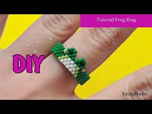 How to Make a Frog Ring with Peyote Stitch Bead Weaving - Pattern, Step-by-Step Tutorial