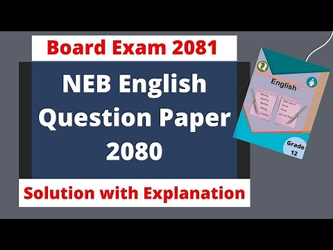 Solution of Class 12 English Question NEB 2080