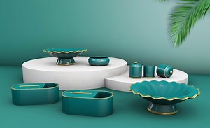 C4D-果盘纸巾盒收纳产品组合-建模渲染