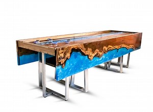 Shuffleboard River Table - Live Edge - LED Lit - Pictured Table Sold, Custom Orders Available - Etsy