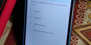 The factor causing left shift of O2​ dissociation curve is :H... | Filo