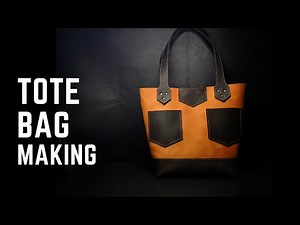 Leather tote bag making. Tote bag pattern and tutorial