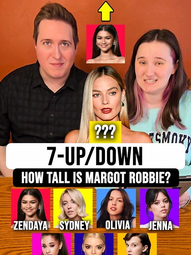 How Tall is Margot Robbie? 🤔 7-Up/Down #celebrity #guess #margotrobbie #guessinggame #creatorsearchinsights