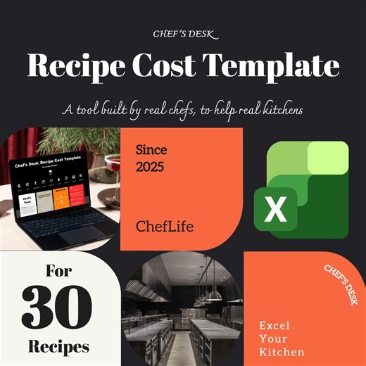 Recipe Cost Calculator Excel (30 Cards) | Menu Costing Spreadsheet | Chef Kitchen Management Tool - Etsy Canada