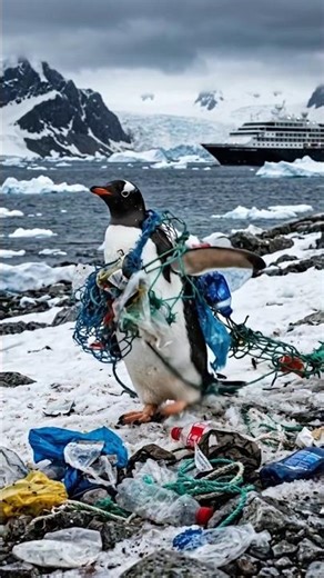 Penguin vs Plastic: Struggling Through Tourist Waste in Antarctica 🐧🌊 #WildlifeRescue