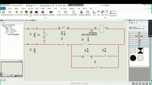 SOLIDWORKS Electrical绘制电机电动连续控制电路图