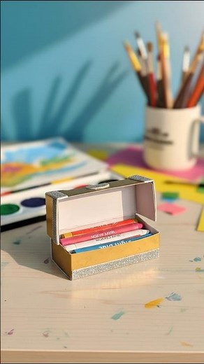 Made a Mini Crayon Box ✨ Cute DIY Idea #shorts