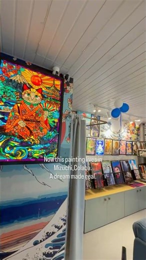 Hand-Painted Cat Glass Art | Mizuchi, Colaba