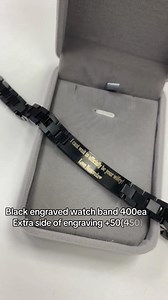 Black Engraved Watch Band — Personalized Gift from ₦400