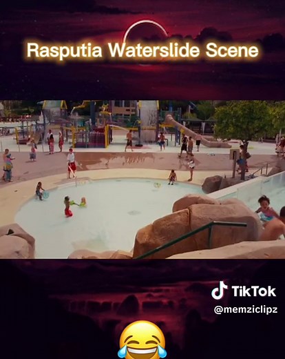 Raspucia Sliding Funny Water Slide Movie Scene