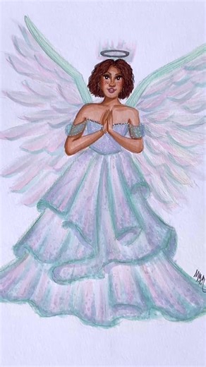 Monika | Fashion Illustration & Marker Drawings | Northern Lights Inspired Angel ✨ I drew this drawing last Christmas and wanted to share a drawing process video of her again as I really... | Instagram