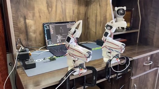 ROBONEWS with KEMABOTS🧿 | 🔥 1 human. 2 robot arms. 0 lag. 🤖⚡ What you’re seeing is real-time teleoperation of SO-101 robotic arms 🦾 A human controls the leader arm... | Instagram