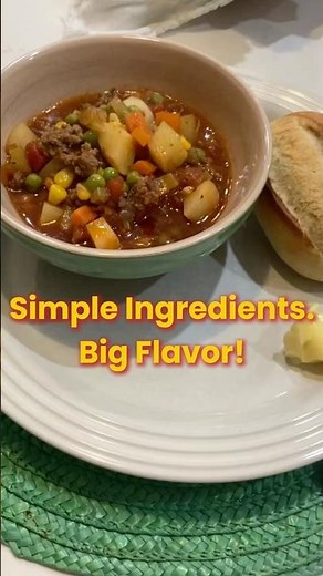Hamburger Soup from Pantry to Perfection 🍲 #easydinner #comfortfood