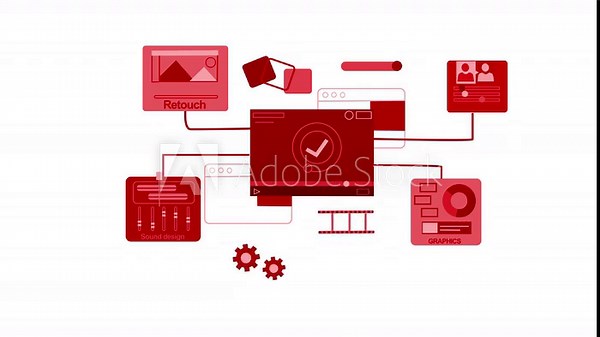 Minimal Multimedia Editing Tools Icons Animation
