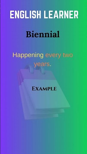 English Word - Biennial - Meaning With An Example #englishwords #english #biennial