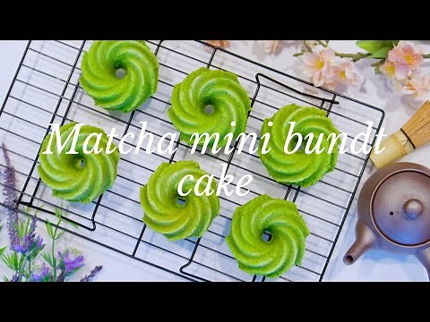 Matcha Green Tea Mini Bundt Cake Recipe (With Matcha White Chocolate Glaze)