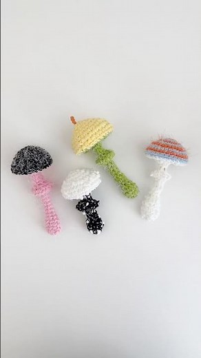 [Crochet with me🤍] 코바늘 버섯 키링 뜨기 Crochet Mushroom Keyring Tutorial #crochet #코바늘
