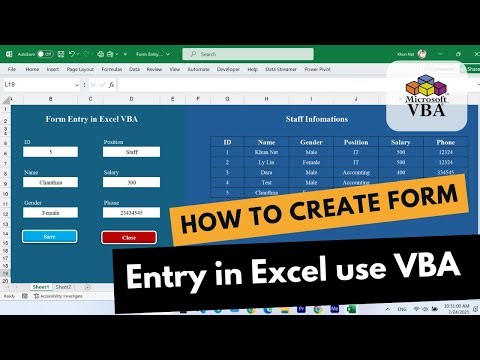 How to Create Form Entry in Excel using VBA Code