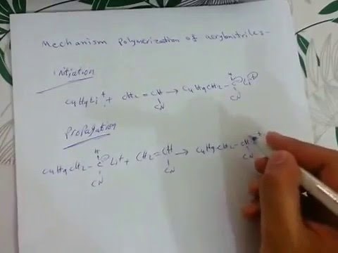 Mechanism polymerization of acrylonitrile