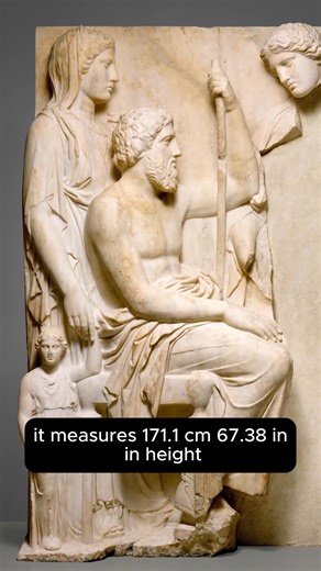 Made over 2300 years ago, this marble grave stele is attributed to the Attic culture of Late Classical Greece. It is made of Pentelic marble and depicts a family group in high relief. It measures 171.1 cm (67.38 in) in height. This artifact is now housed by the Metropolitan Museum of Art in New York City, New York, United States. It was acquired in 1911, purchased from G. Yanacopoulos with funds from the Rogers Fund. | Worldside Stories