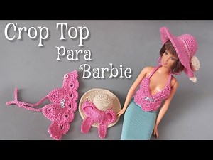 Crop Top barbie a crochet paso a paso #barbieclothes #barbiecrochetnorma