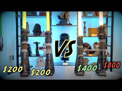 Comparing 4 Rey Skywalker Lightsabers! Galaxy's Edge + Neopixel!