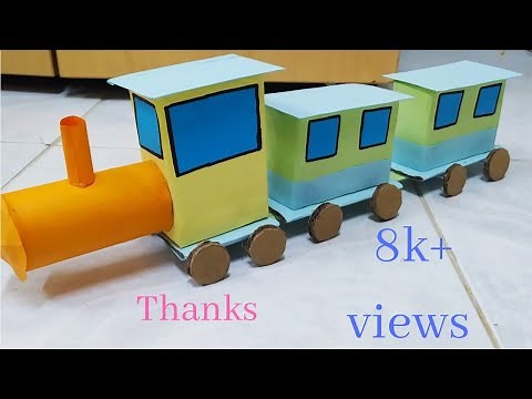 How to make train from waste material|Waste material project|Best out of waste|School project
