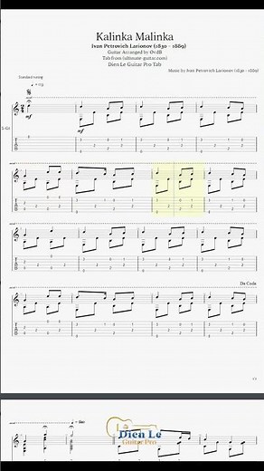 Kalinka Malinka - arr for Classical Guitar