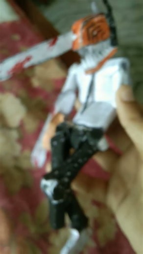 chainsaw action figure paper template in progress
