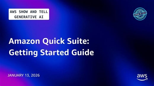 Amazon Quick Suite: Getting Started Guide | AWS Show and Tell | Jiri Klekner