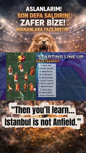 Liverpool doesn't know what's coming in Istanbul #UCL #Galatasaray