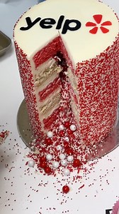 Custom Explosion Cake for @yelp ❤️🥳 #flourshop #cake #sprinklecake #rainbowcake #sprinkles #cakedecorating #explosioncake #yelp | Flour Shop