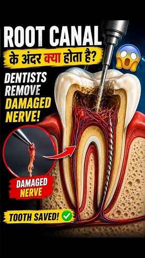 Dentists Remove the Damaged Tooth Nerve 😨🦷